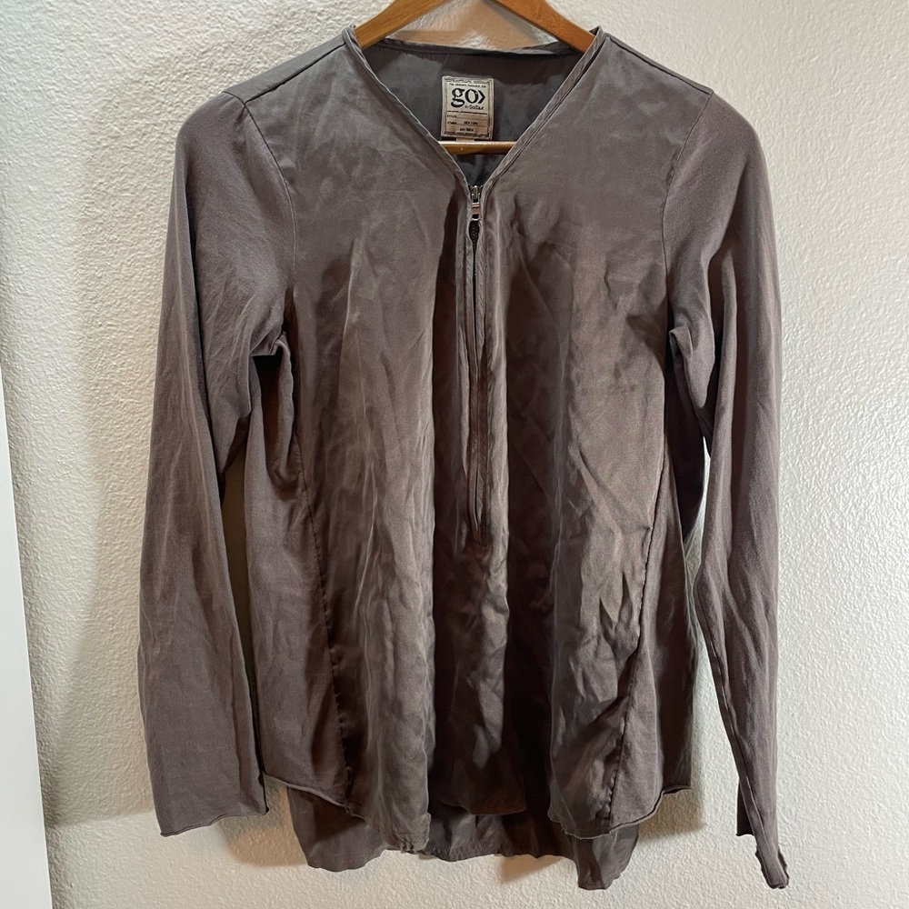 GoSilk New York Zippered Tunic 100% Silk Size S